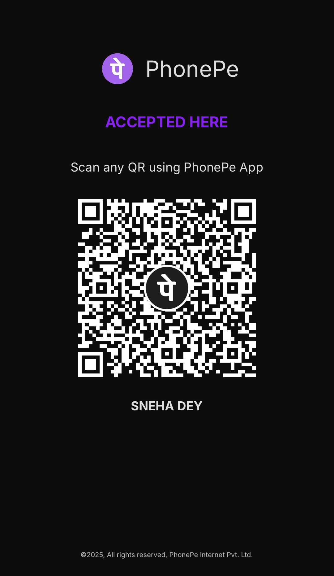 Official PhonePe QR SNEHA DEY